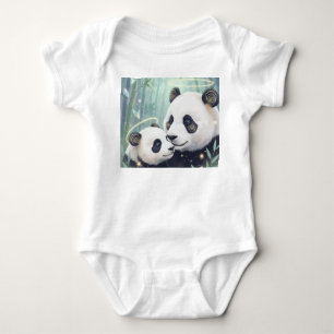 Panda Family Jersey Baby Bodysuit