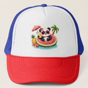Panda Float Fun 🧢 Tropical Beach Cap Style