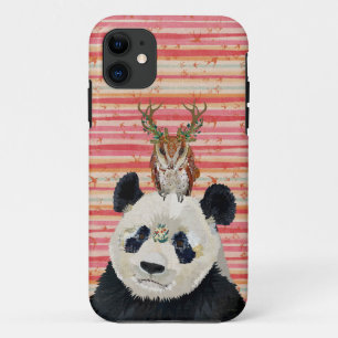 PANDA & FLORAL ANTLER OWLS iPhone 11 CASE