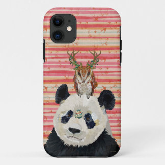 PANDA & FLORAL ANTLER OWLS iPhone 11 CASE