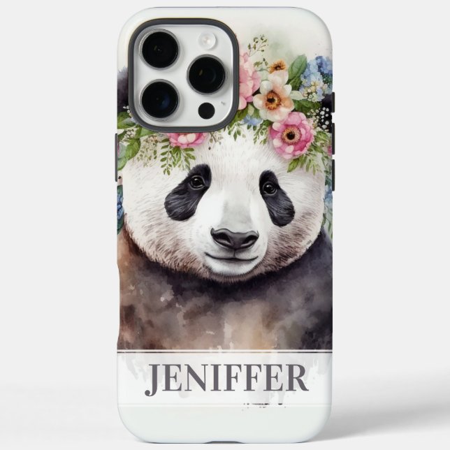 Panda Flowers Watercolor                           Case-Mate iPhone Case (Back)