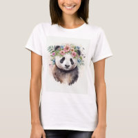 Panda Flowers Watercolor                          