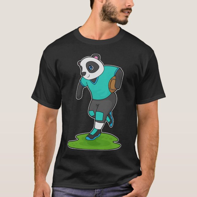 Panda Football player Football T-Shirt (Front)
