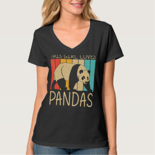 Panda For Girls Women Panda Bear Animal T-Shirt