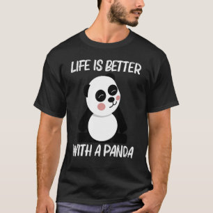 Panda For Men Women Black White Bear Cub T-Shirt