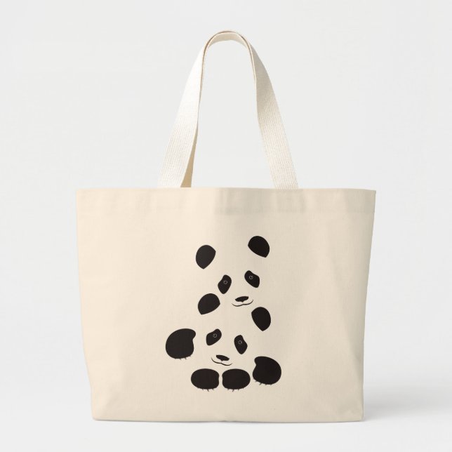Panda Friendship Large Tote Bag (Front)