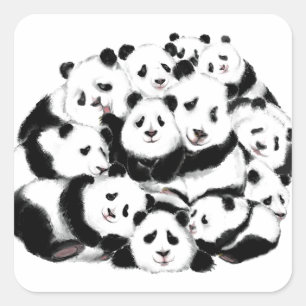 Panda Funny Sticker Happy Family