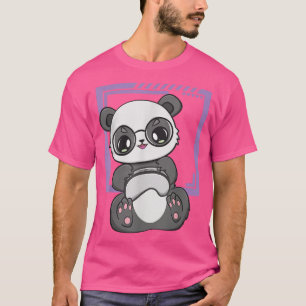 Panda Gamer At Work Kawaii Bear Enviromentalist Zo T-Shirt