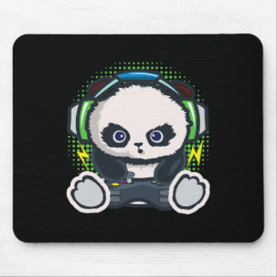 Panda Gaming Shirt Boys Girls Kids Gamer Gift Pand Mouse Mat
