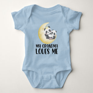 Panda - Gift for Grandchild - My Grandma Loves Me Baby Bodysuit