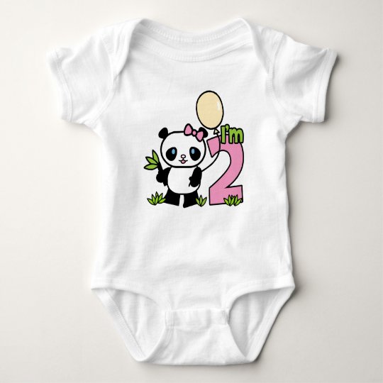 Panda Girl 2nd Birthday Baby Bodysuit