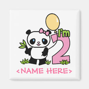 Panda Girl 2nd Birthday Magnet