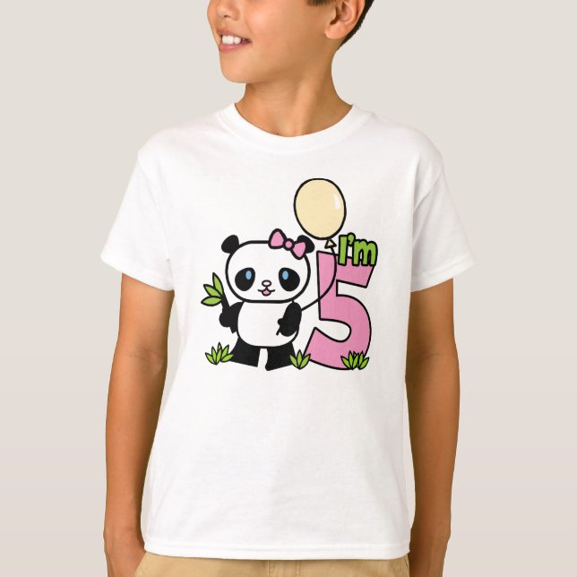 Panda Girl 5th Birthday T-Shirt (Front)