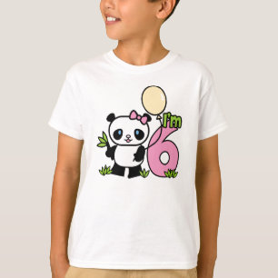 Panda Girl 6th Birthday T-Shirt
