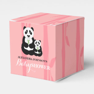 Panda Girl Baby Shower Pink Favour Box
