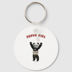 Panda Girl Badminton Key Ring