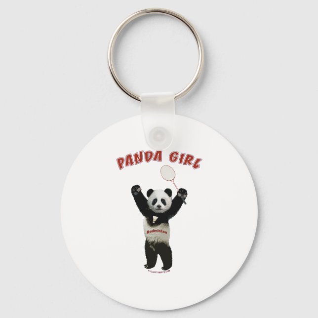 Panda Girl Badminton Key Ring (Front)