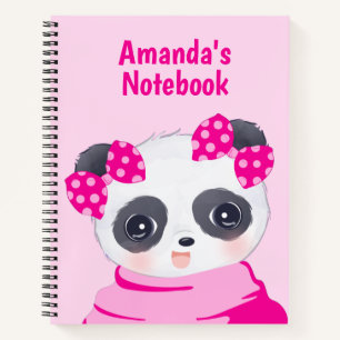 Panda Girl Pink Notebook