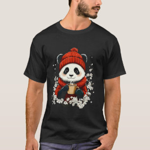 Panda Girls Clothes Bear Coffee Boys Decorations K T-Shirt