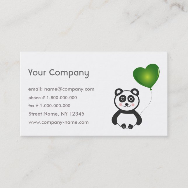 Panda Go Green Business Card (Front)