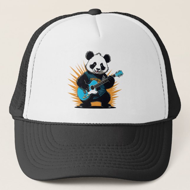 Panda guitarist trucker hat (Front)