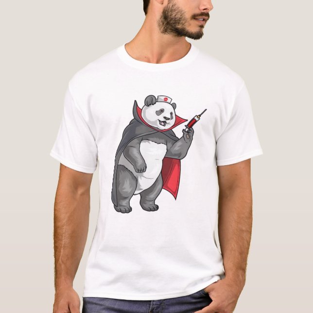 Panda Halloween Vampire Nurse Oversized T-Shirt (Front)