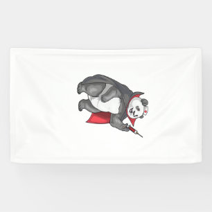 Panda Halloween Vampire Nurse Oversized T-Shirt Banner