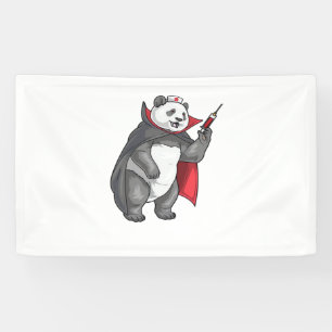 Panda Halloween Vampire Nurse Oversized T-Shirt Banner