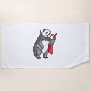 Panda Halloween Vampire Nurse Oversized T-Shirt Beach Towel
