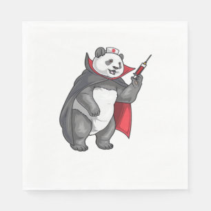 Panda Halloween Vampire Nurse Oversized T-Shirt Napkin
