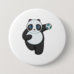 Panda Handball player Handball 7.5 Cm Round Badge