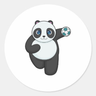 Panda Handball player Handball Classic Round Sticker