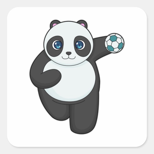Panda Handball player Handball Square Sticker (Front)
