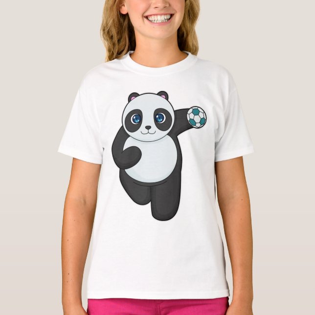 Panda Handball player Handball T-Shirt (Front)