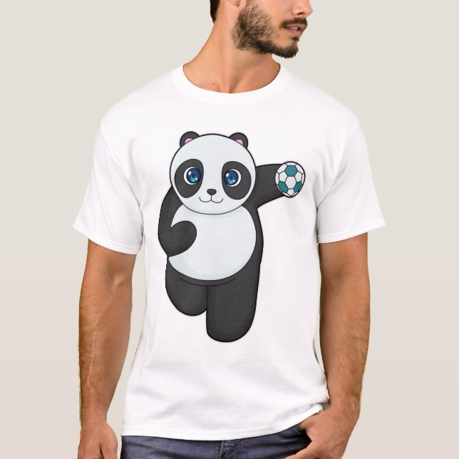 Panda Handball player Handball T-Shirt (Front)