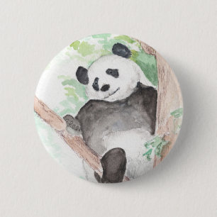 Panda, Hanging Out design  button