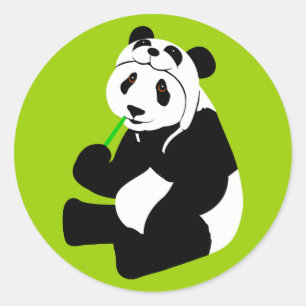 Panda Hat Classic Round Sticker