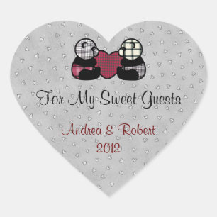 Panda Heart Custom Candy Buffet Sticker