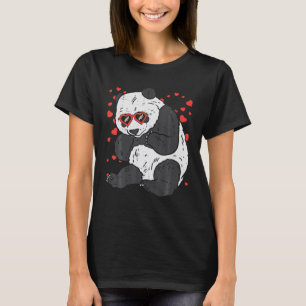 Panda Heart Glasses Cute Valentines Day Bear T-Shirt