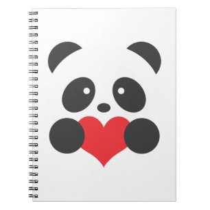 Panda heart notebook