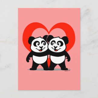 Panda Heart Postcard