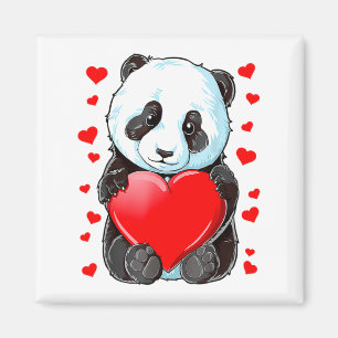 Panda Heart Valentines Day Girls Kids Women Bear T Magnet