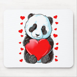 Panda Heart Valentines Day Girls Kids Women Bear T Mouse Mat