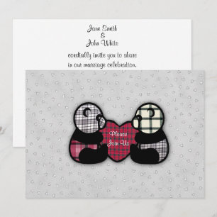 Panda Heart Wedding Invitation