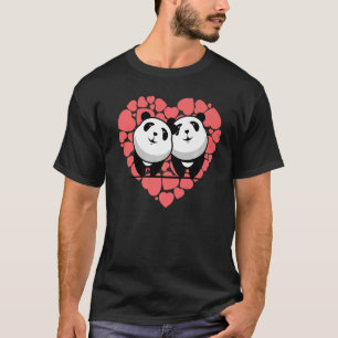 Panda Heart Zoo Animal   Bear Animal   4 T-Shirt
