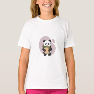 Panda Holding Grocery Bag Kids T-Shirt