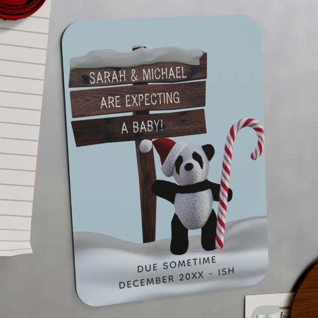 Panda Holiday Pregnancy Announcement Flexi Magnet (Creator Uploaded)