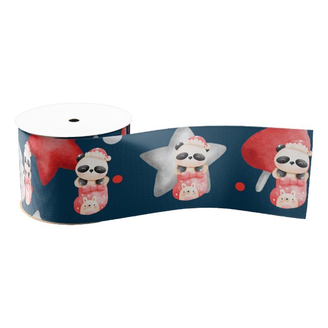 Panda Holidays Customise Grosgrain Ribbon (Spool)