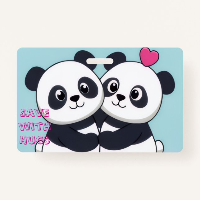 Panda Hug Budget Notebook – Cute Planner for Savin ID Badge (Back)