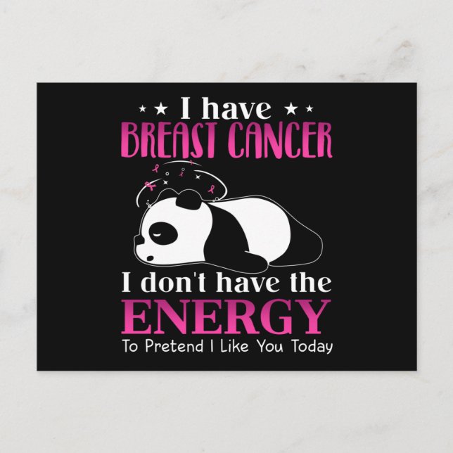 Panda I Have Breast Cancer I Don't Have the Energy Postcard (Front)